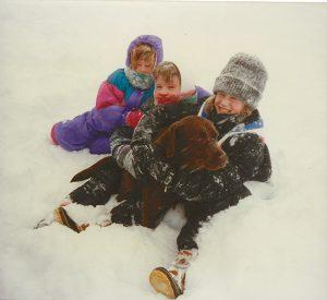 children in snow